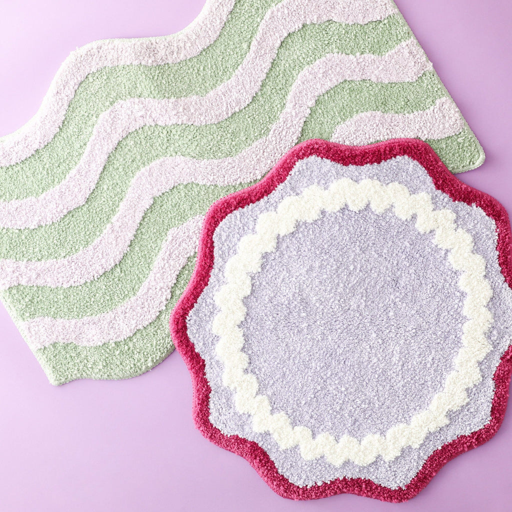 Tapis rond rose