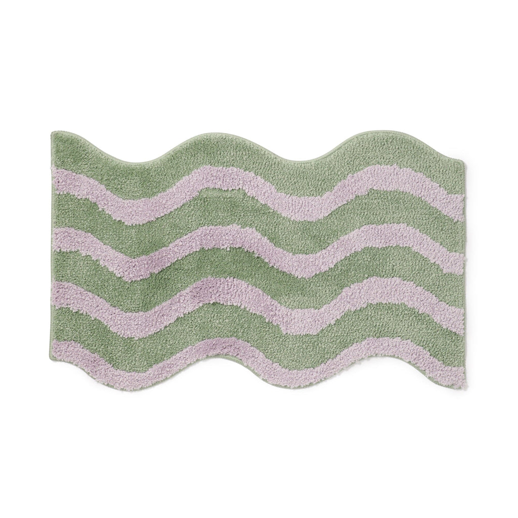 Tapis Rayures Vagues Vert Clair X Violet