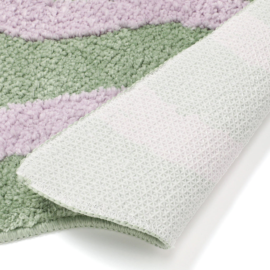 Tapis Rayures Vagues Vert Clair X Violet