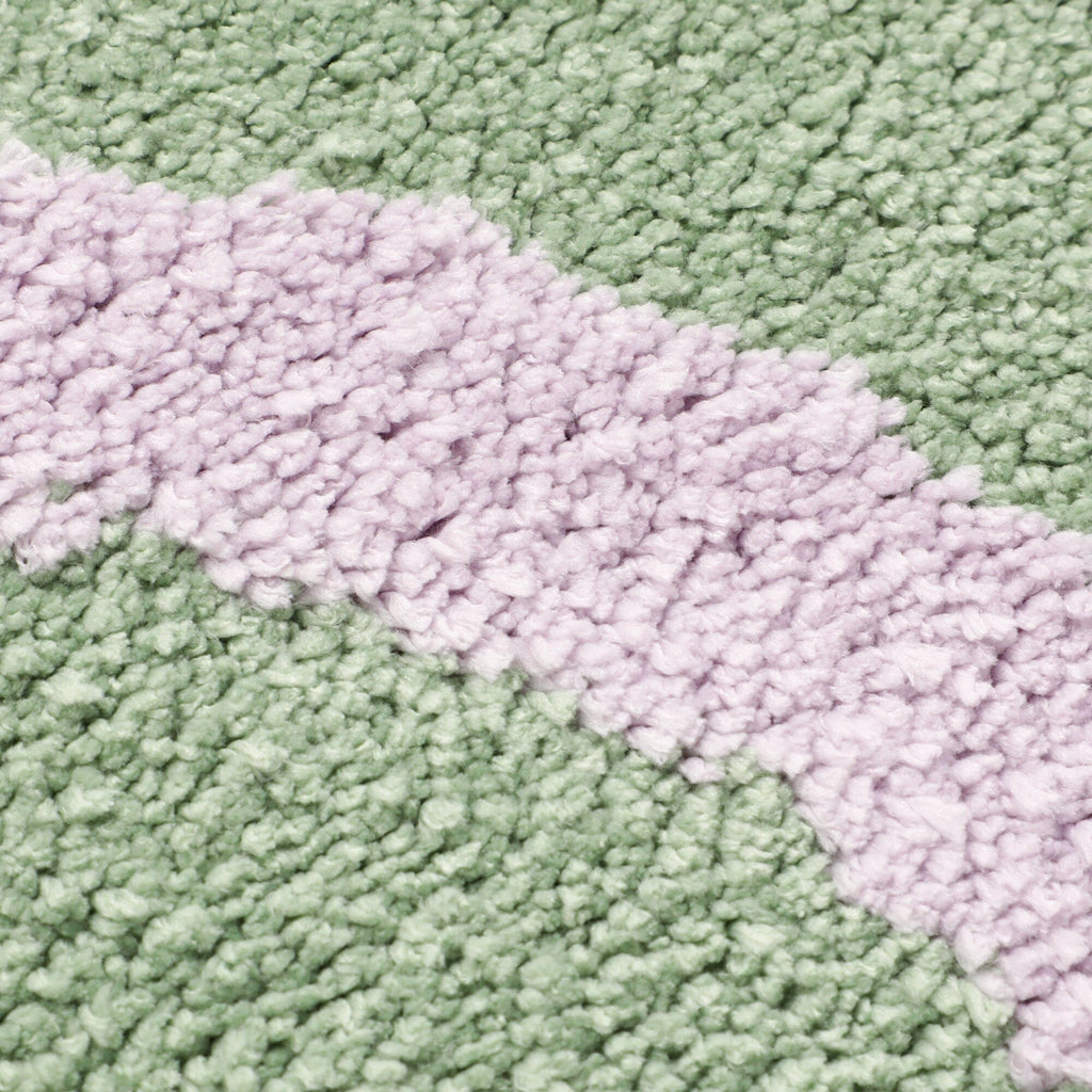 Tapis Rayures Vagues Vert Clair X Violet