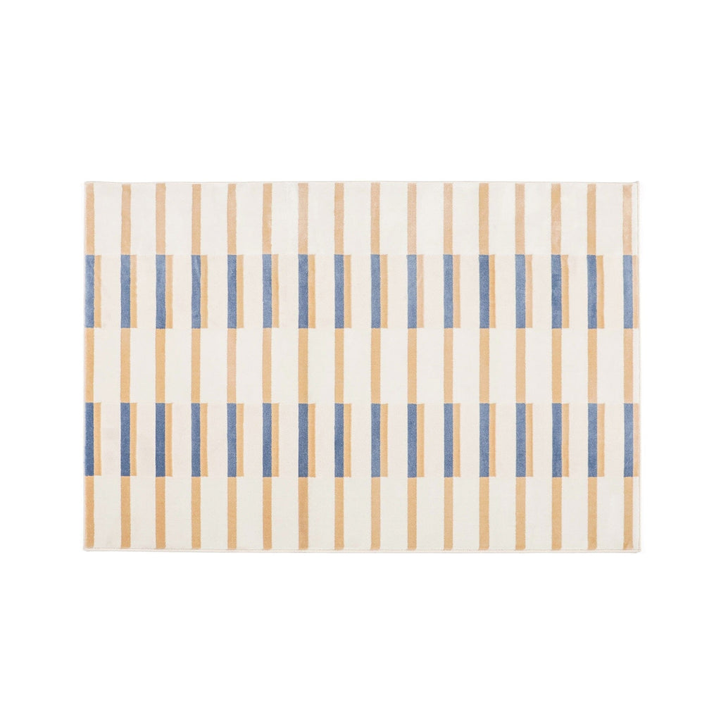 Tapis Rhythm Line Moyen 2000 X 1400 Orange X Bleu