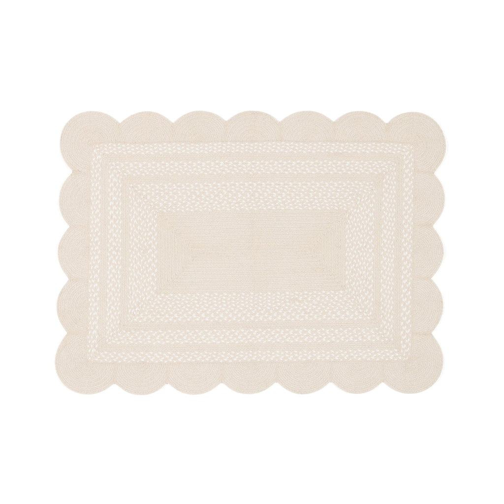 Cotton Rug Small Beige x White