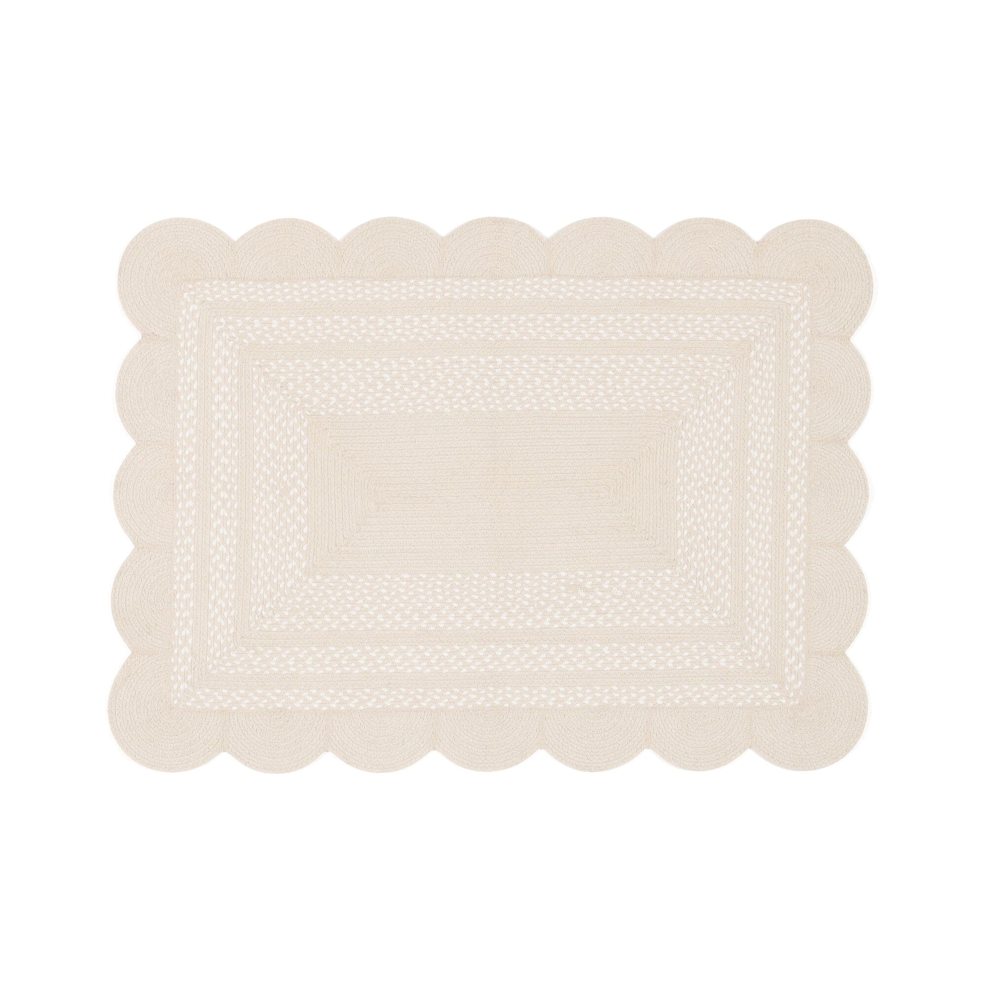 Cotton Rug Small Beige x White