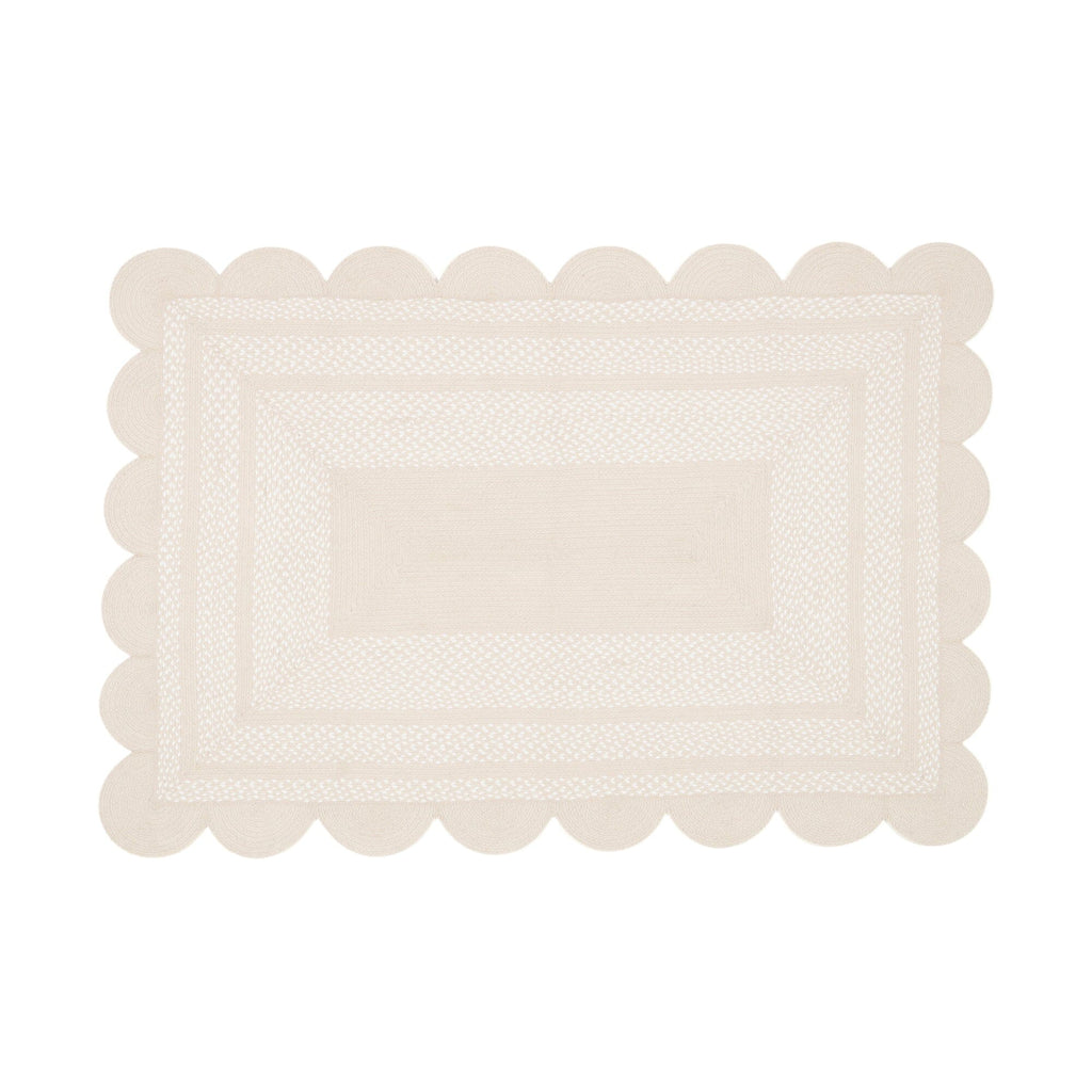 Cotton Rug Medium Beige x White
