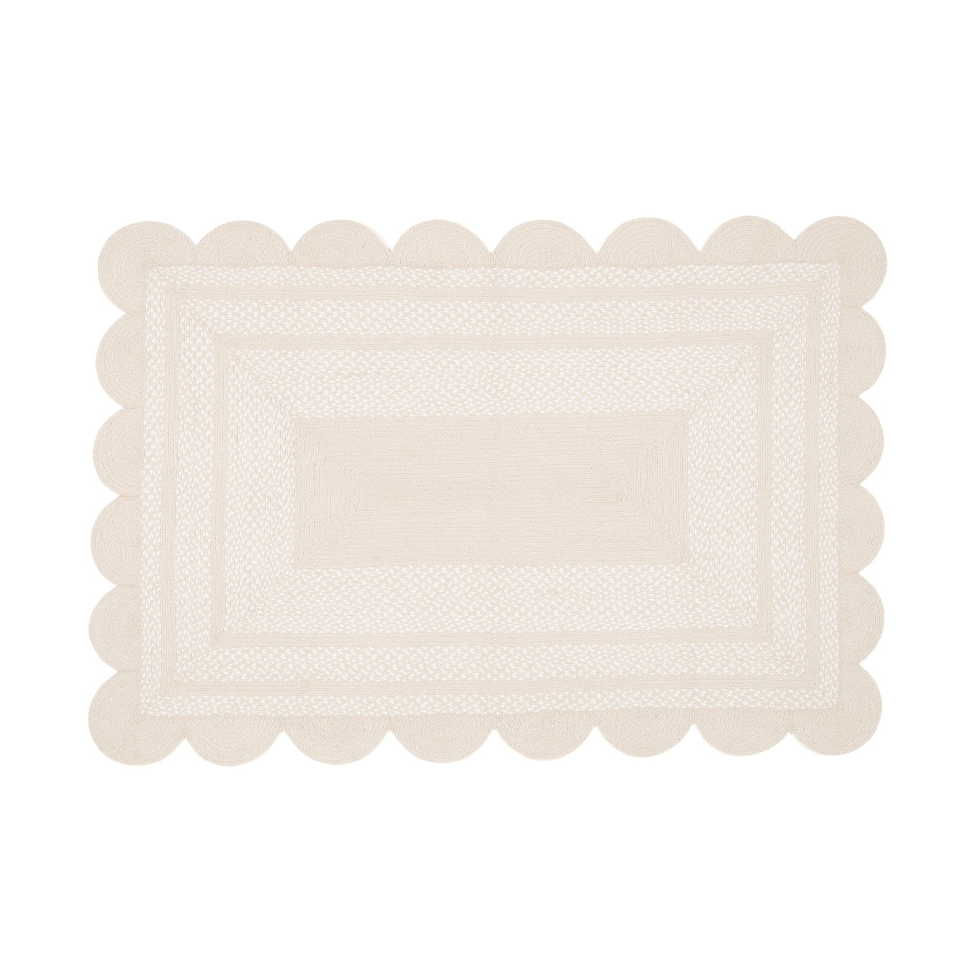 Cotton Rug Medium Beige x White