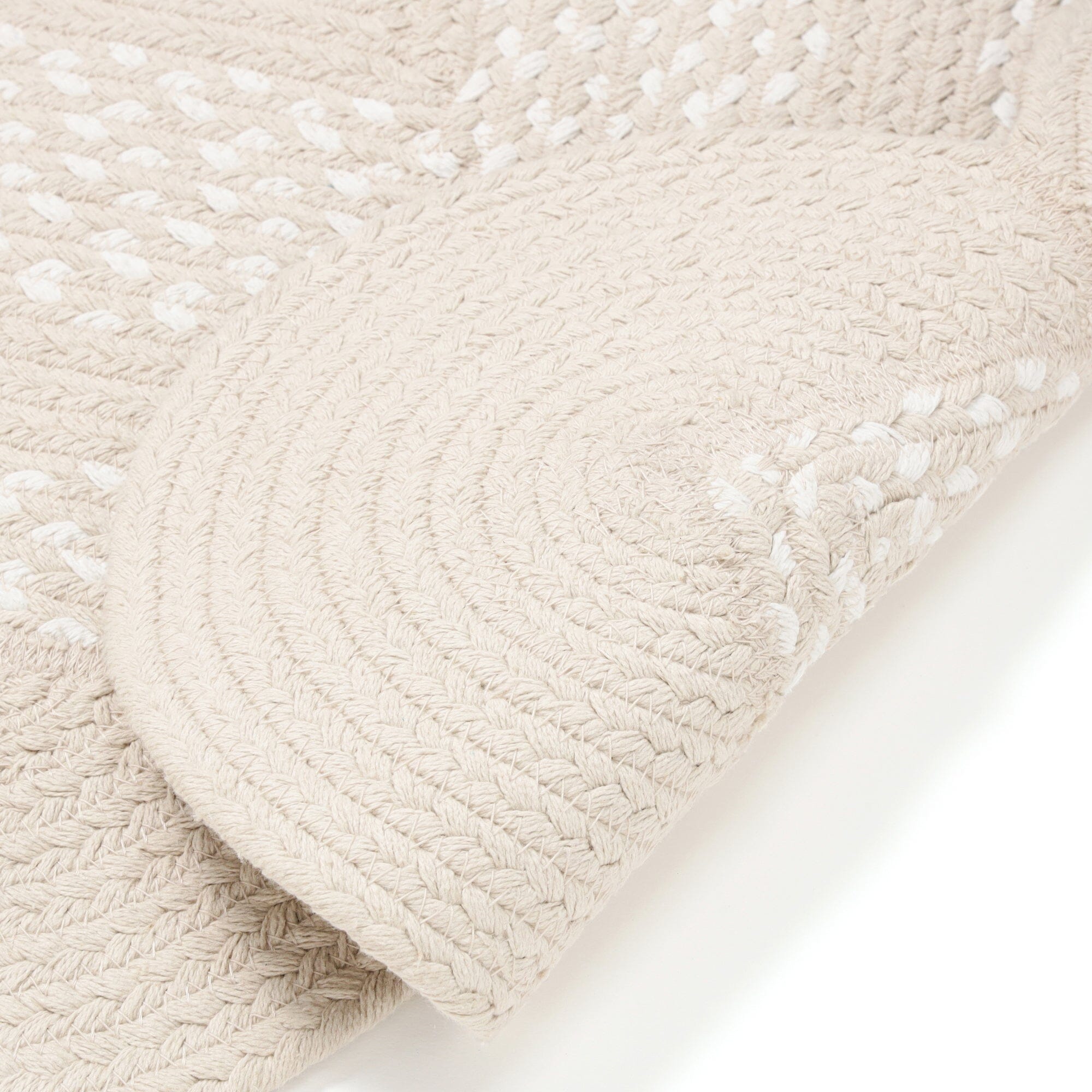 Cotton Rug Medium Beige x White