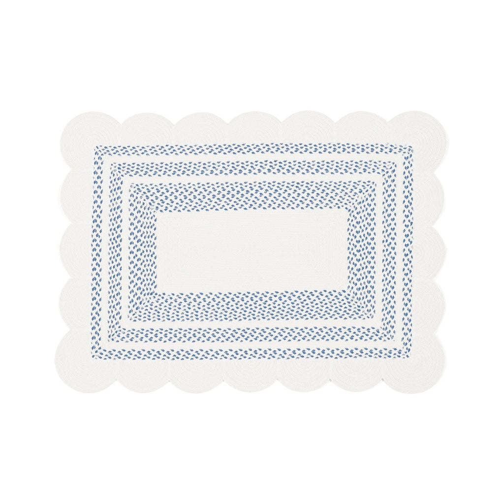 Cotton Rug Small White x Blue