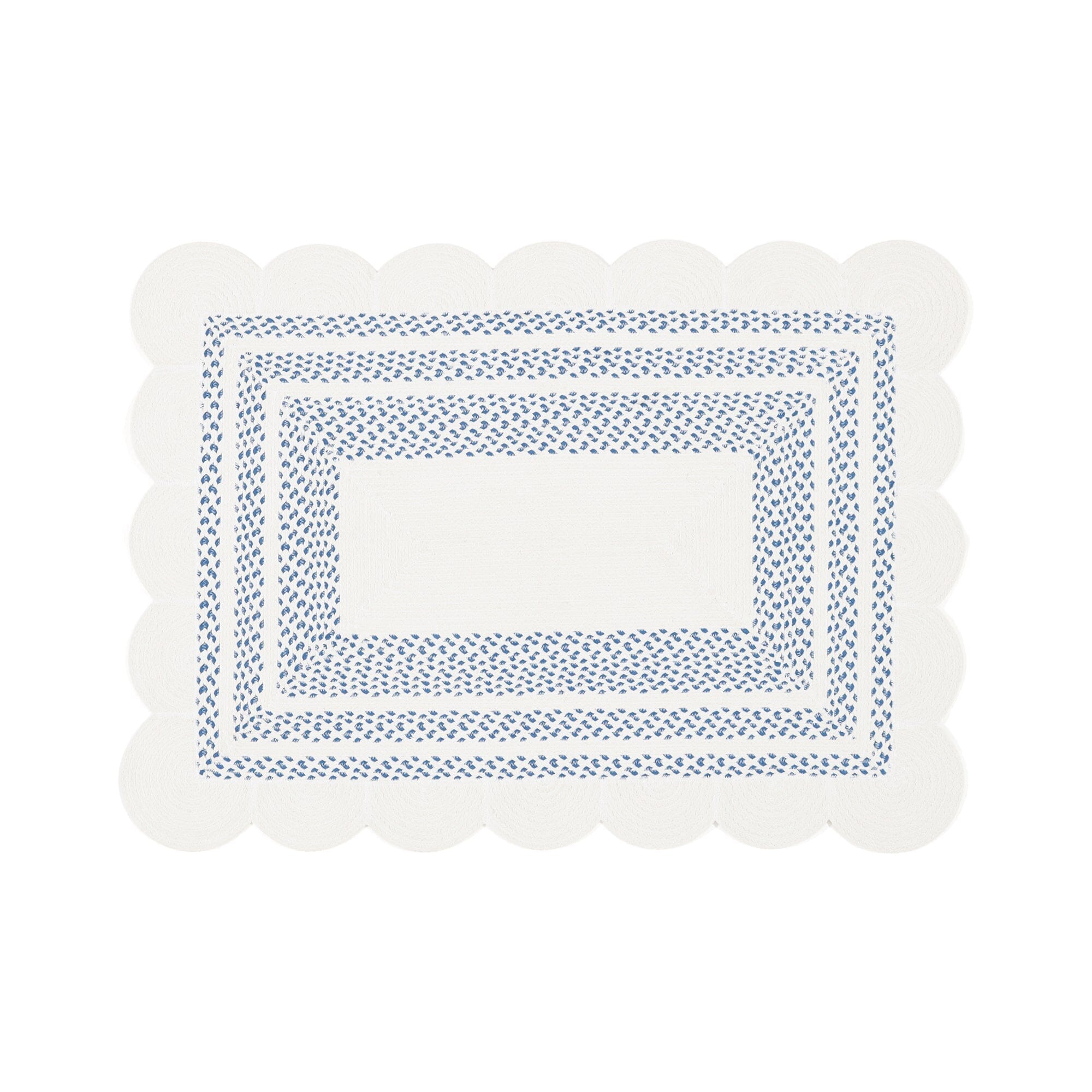 Cotton Rug Small White x Blue