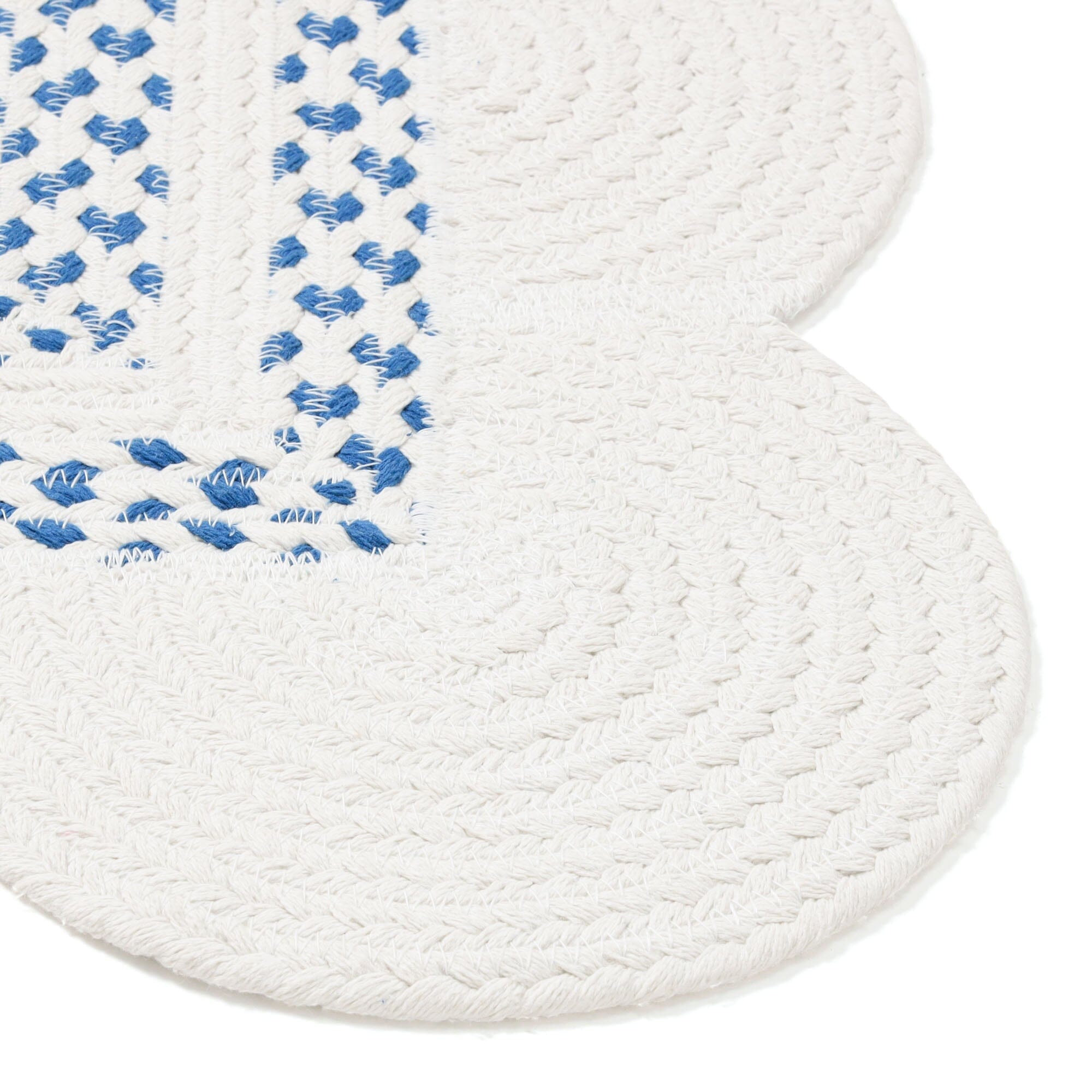 Cotton Rug Small White x Blue