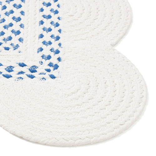 Tapis en coton petit blanc x bleu