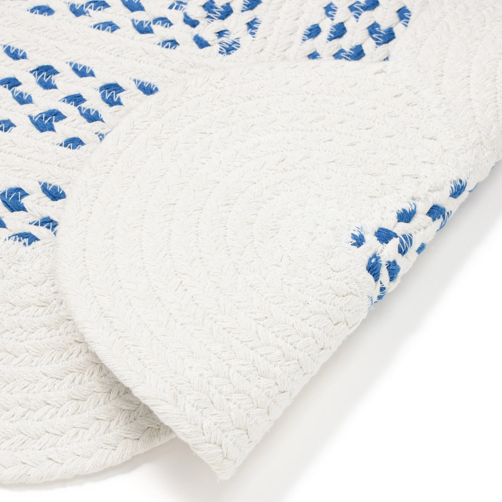 Cotton Rug Small White x Blue