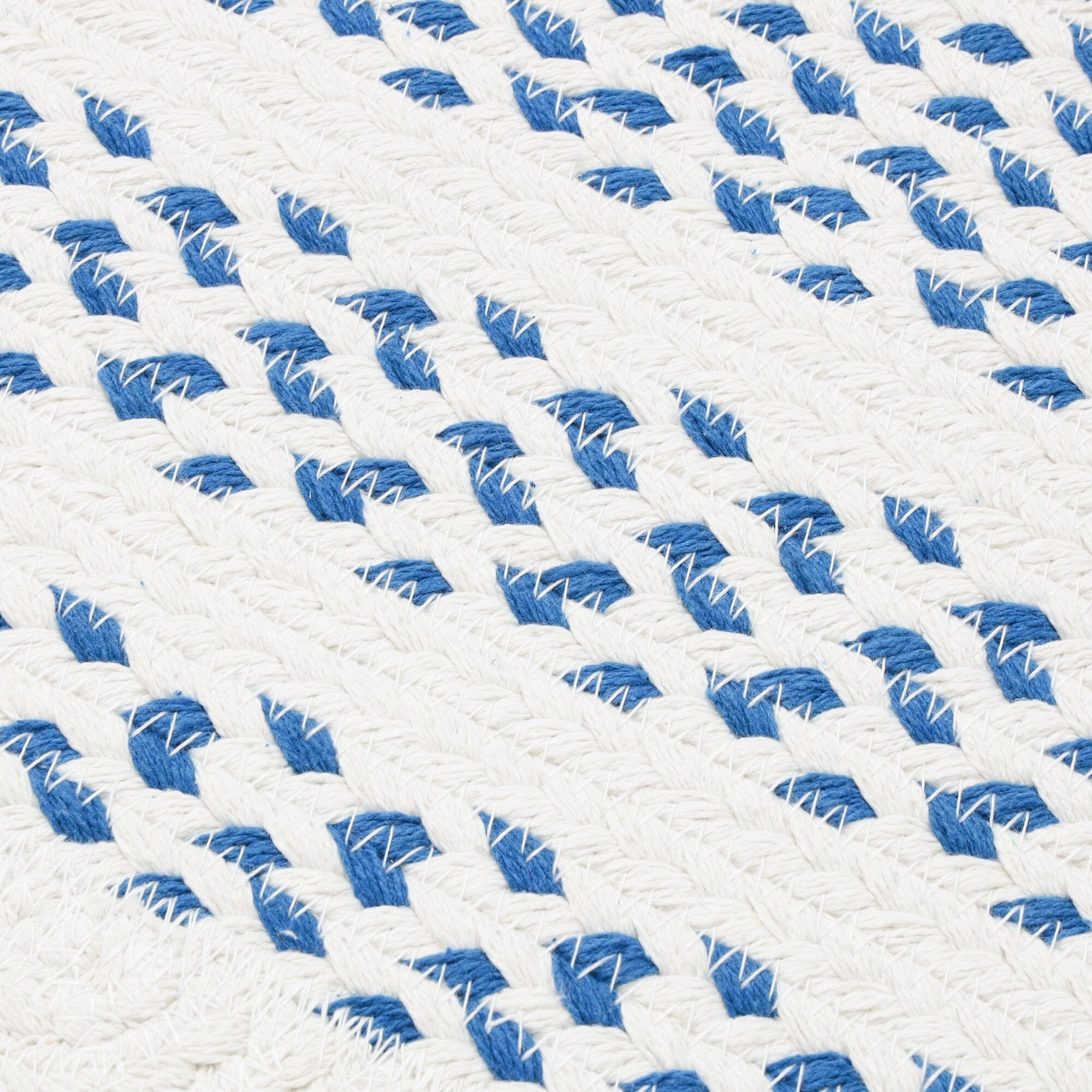 Cotton Rug Small White x Blue