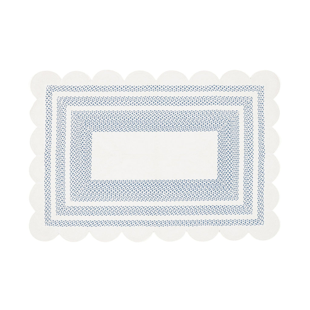 Cotton Rug Medium White x Blue