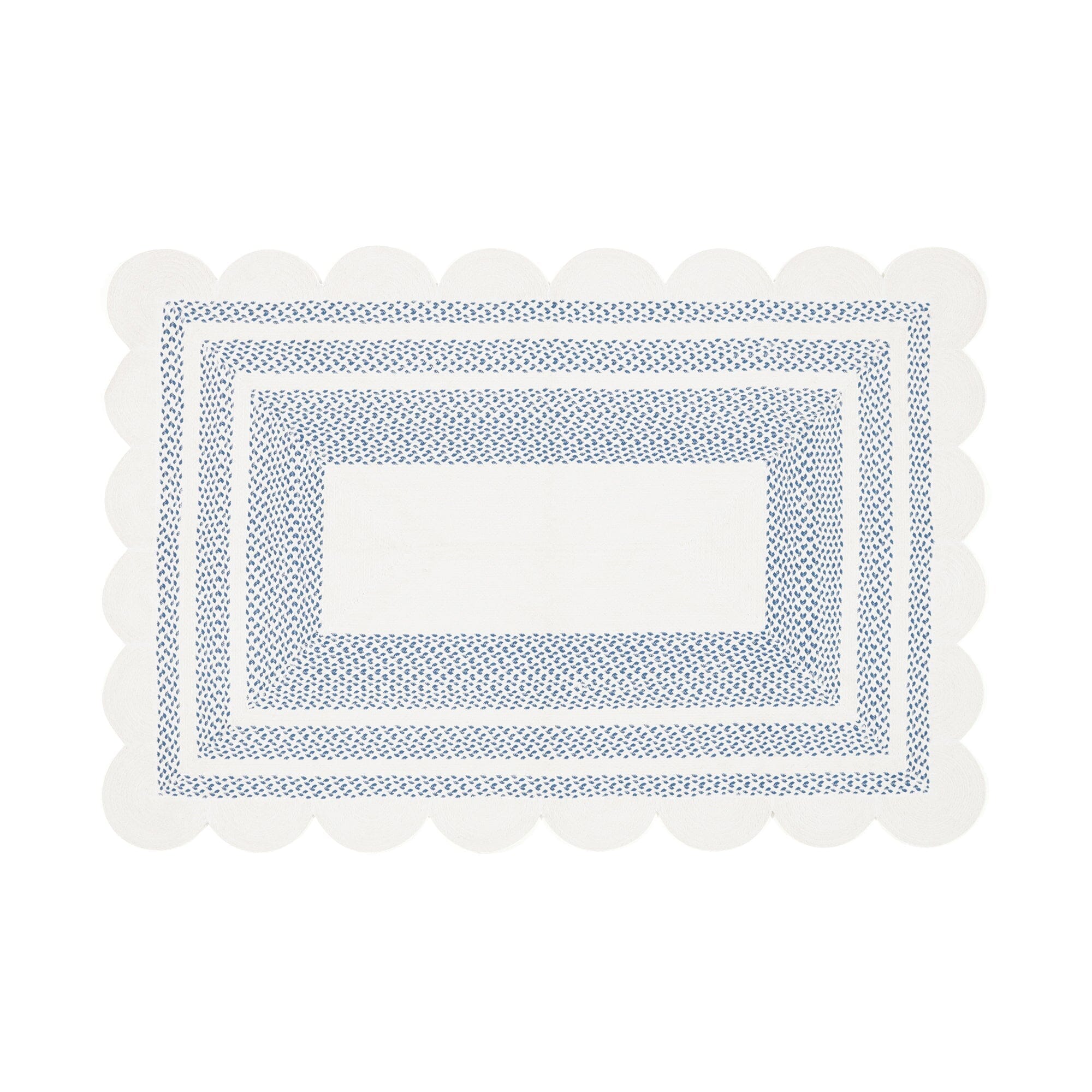 Cotton Rug Medium White x Blue