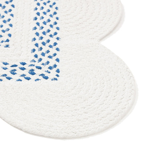 Tapis en coton moyen blanc x bleu