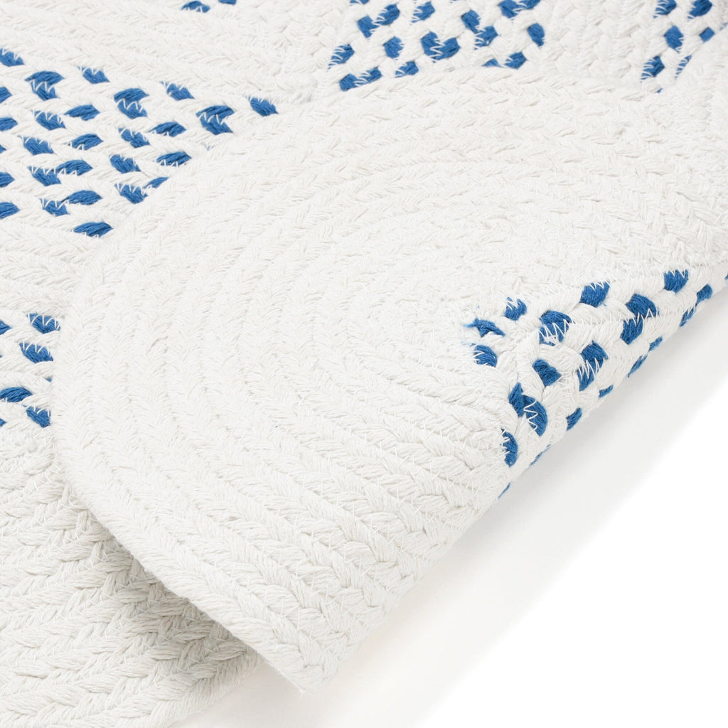 Cotton Rug Medium White x Blue