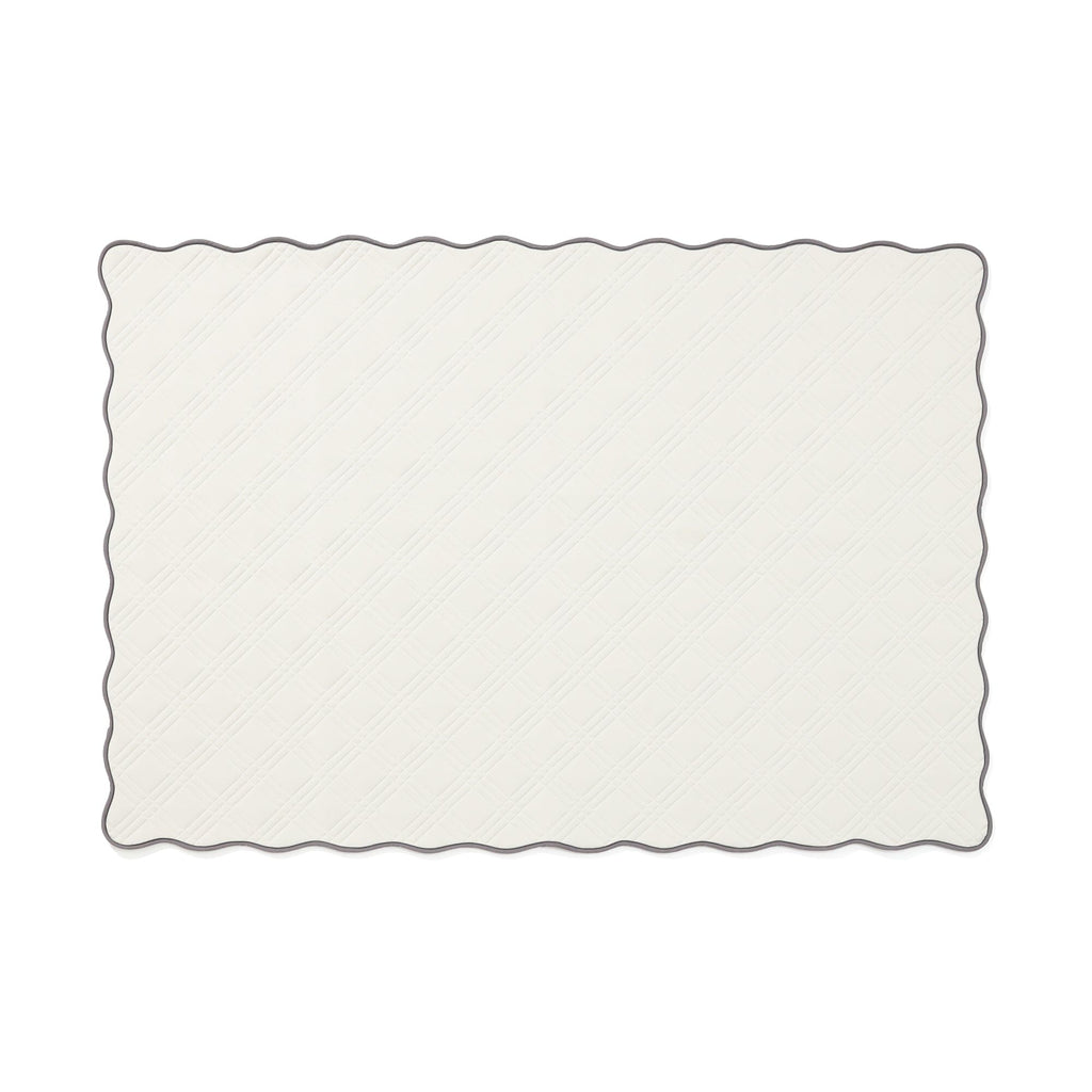 Rug Scallop Medium Beige x Dark Gray