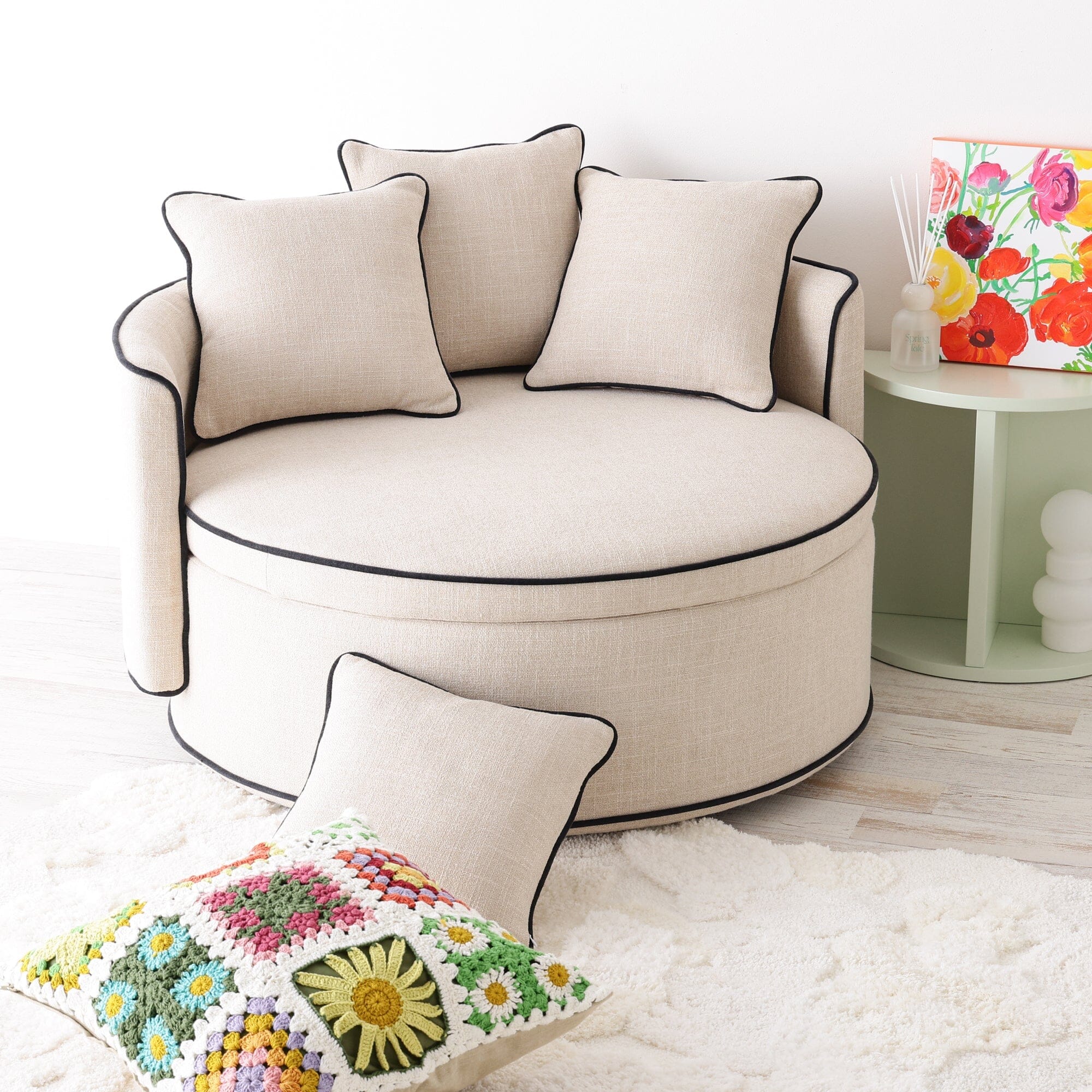 Sofa Round Light Beige